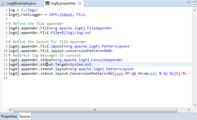 Log4j File Appender Configuration